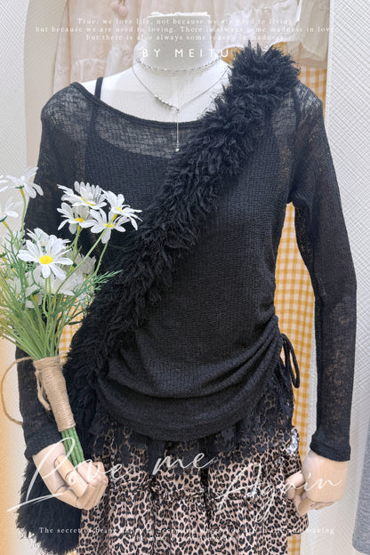 甜辣罩衫搭豹紋短裙🤎